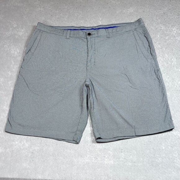 Tommy Bahama Shorts Mens 38 Gray Pin Stripe Paradise Tech Est 1993 Nylon Stretch - Picture 1 of 12